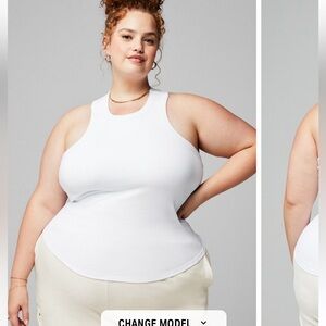 3 pack Fabletics high neck rib built in bra tanks